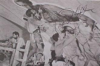 CHUCK AS MICHELANGELO PAINTING THE SISTINE CHAPEL-AUTOGRAPHED