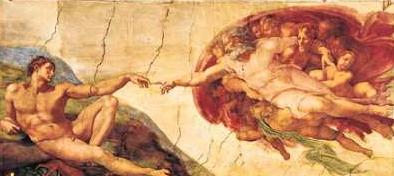"THE CREATION" BY MICHELANGELO ON THE SISTINE CHAPEL CEILING